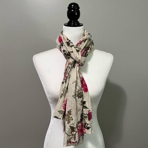 Jackpot Organic Crepe Cotton Floral Print Scarf - Picture 1 of 8
